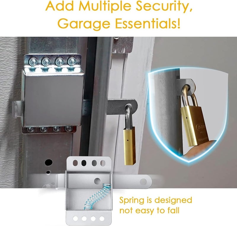 ALCAN Residential Garage Door Universal and Adjustable Lock System | Lock Replacement for Garage Door Repair | Hardware Lock Garage Repair | Slide Lock Garage Door Security | Garage Hardware Lock Security - Image 2